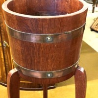 Antique Oak Barrel Planter by R.A. Lister Co Ltd Dursley England