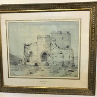 Drawing of Keep/Fort Signed John Callow RWS