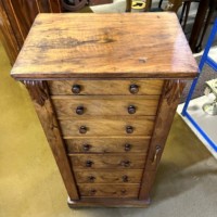 Victorian Figured Walnut Wellington Chest