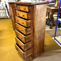 Victorian Figured Walnut Wellington Chest
