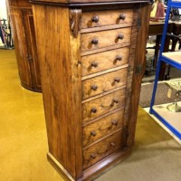 Victorian Figured Walnut Wellington Chest