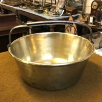 Antique Brass Berry Pan with Wrought Iron Handle