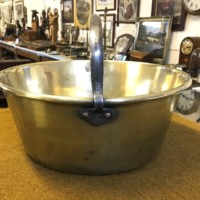 Antique Brass Berry Pan with Wrought Iron Handle