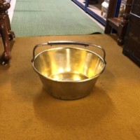 Antique Brass Berry Pan with Wrought Iron Handle