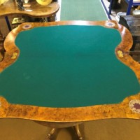 Late Victorian Walnut Folding Cradle Base Gaming Table