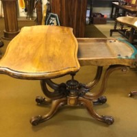 Late Victorian Walnut Folding Cradle Base Gaming Table