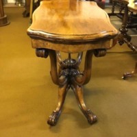 Late Victorian Walnut Folding Cradle Base Gaming Table