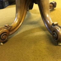 Late Victorian Walnut Folding Cradle Base Gaming Table