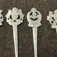 Vintage Set of 11 Malaysian Silver State Crest Pins