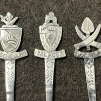 Vintage Set of 11 Malaysian Silver State Crest Pins