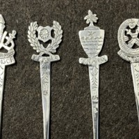 Vintage Set of 11 Malaysian Silver State Crest Pins