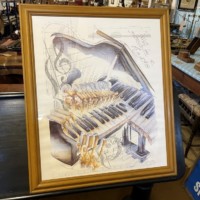 Vintage Print "Piano Destruction" With Notes "Poco a Poco Crescendo" (Little by Little) and "Ma Sensible e Legato" (Smoothly).