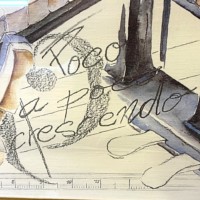 Vintage Print "Piano Destruction" With Notes "Poco a Poco Crescendo" (Little by Little) and "Ma Sensible e Legato" (Smoothly).