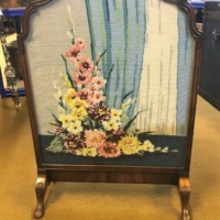 Edwardian Walnut Sampler Fire Screen