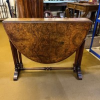 Victorian Oval Burr Walnut Sutherland Table