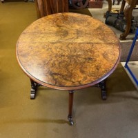 Victorian Oval Burr Walnut Sutherland Table