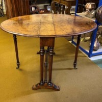 Victorian Oval Burr Walnut Sutherland Table