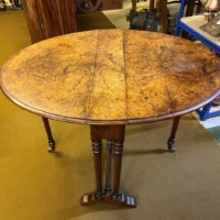 Victorian Oval Burr Walnut Sutherland Table