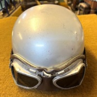 Vintage "The Kett" Pudding Basin ACU / TT Motorcycle Helmet and Aviator Goggles