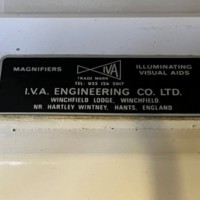 Vintage I.V.A. Engineering Co Ltd Industrial Magnifying Lamp Model GP 220 Volts