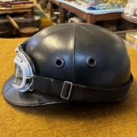 Vintage Racing Motorcycle Helmet and Halcyon Aviator Goggles