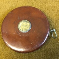 Vintage Chesterman's Leather & Brass Tape Measure 100 Feet