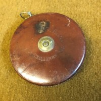 Vintage Chesterman's Leather & Brass Tape Measure 100 Feet