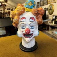 Vintage French Clowns Head ﻿Papier Mache Bust