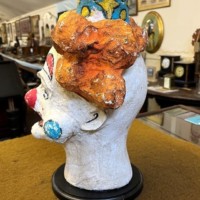 Vintage French Clowns Head ﻿Papier Mache Bust