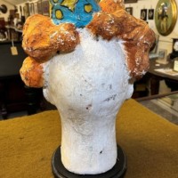 Vintage French Clowns Head ﻿Papier Mache Bust