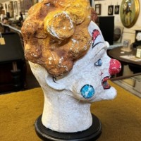 Vintage French Clowns Head ﻿Papier Mache Bust