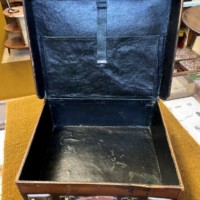 Antique Fitted Travel Case with Cunard Line RMS Aquitania from New York to Southampton Label