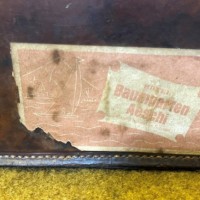 Antique Fitted Travel Case with Cunard Line RMS Aquitania from New York to Southampton Label
