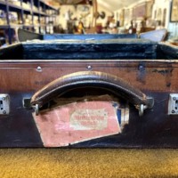 Antique Fitted Travel Case with Cunard Line RMS Aquitania from New York to Southampton Label