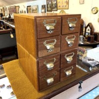Mid Century 8 Drawer Filing / Index Card Cabinet