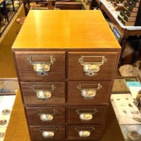 Mid Century 8 Drawer Filing / Index Card Cabinet