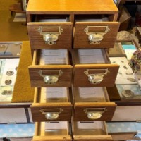 Mid Century 8 Drawer Filing / Index Card Cabinet