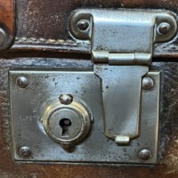 Vintage Leather Suitcase with Retaining Straps