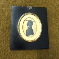 Victorian Portrait Silhouette of a School Master with Highlights Picked Out in Silver Grey