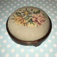 Walnut Needlepoint Footstool