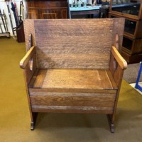 Arts and Crafts Golden Oak Metamorphic Hall Settle / Monks Bench by Liberty & Co of London
