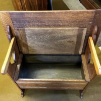 Arts and Crafts Golden Oak Metamorphic Hall Settle / Monks Bench by Liberty & Co of London