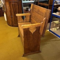 Arts and Crafts Golden Oak Metamorphic Hall Settle / Monks Bench by Liberty & Co of London