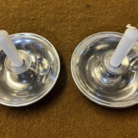 Victorian Pair of Silver Plated James Dixon & Sons Sheffield Candle Holders and Snuffers
