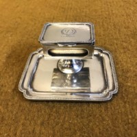 Vintage Silver Plated Match Holder from The Dorchester Hotel London