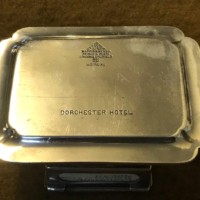 Vintage Silver Plated Match Holder from The Dorchester Hotel London
