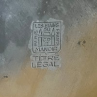 Vintage French Pewter Lidded Tankard with Clock in the Lid By Les Etains du Manoir Paris France