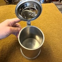 Vintage French Pewter Lidded Tankard with Clock in the Lid By Les Etains du Manoir Paris France