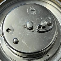 Vintage French Pewter Lidded Tankard with Clock in the Lid By Les Etains du Manoir Paris France