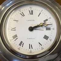 Vintage French Pewter Lidded Tankard with Clock in the Lid By Les Etains du Manoir Paris France